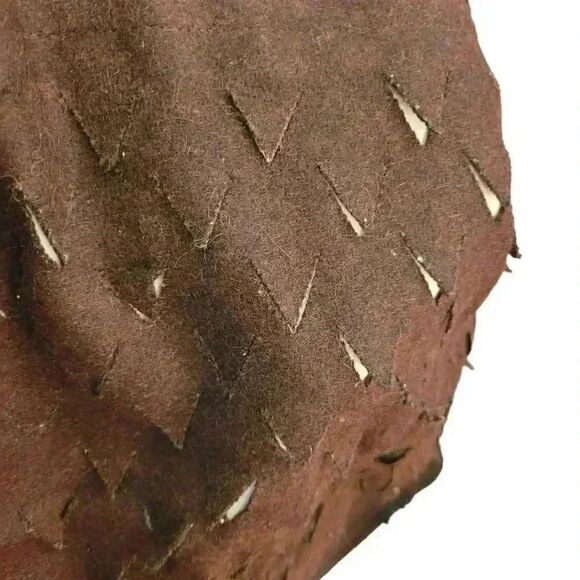 Leila's Linens New York Handcrafted Dark Brown Wool Felt Sharkstooth 18 Pillo - Picture 5 of 10